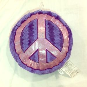 Pink and purple peace pillow